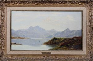 A Loch Scene With Mountains Beyond A Loch Scene With Mountains Beyond