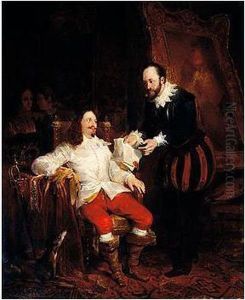 The Rubens Portrait - Charles I And Attendants In An Interior by Charles Robert Leslie