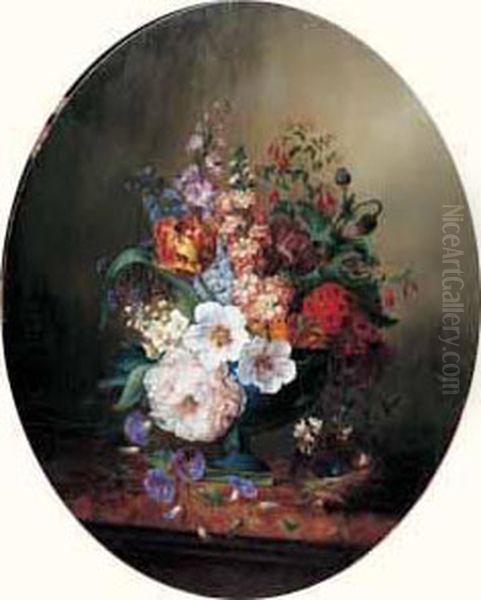 Nid Et Fleurs Sur Un Entablement - view 1