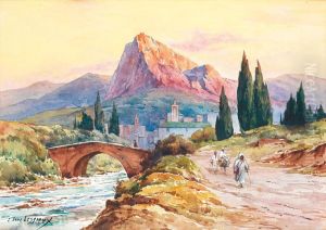 Paysage Anime Au Maghreb by Ernest Louis Lessieux