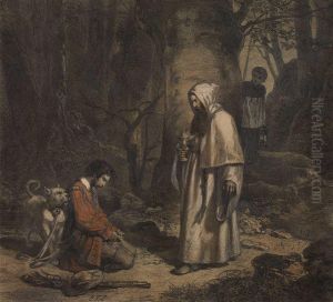 Die Bekehrung Desraubers by Carl Friedrich Lessing