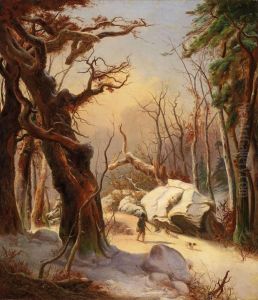 Winterlandschaft Mitjager by Carl Friedrich Lessing