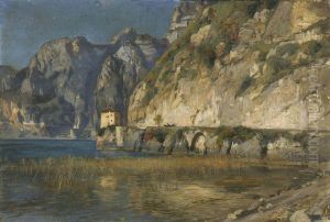 Am Ufer Des Gardasees by Konrad Ludwig Lessing
