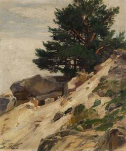 Felsiger Abhang Mit Kiefer by Konrad Ludwig Lessing