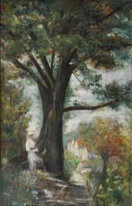 Femme Assise Au Pied D'un Arbre by Henri Emile Lessore