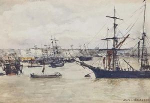 Harbour Scene by Jules Lessore
