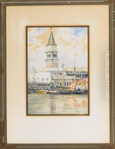 Boats At The Campanille, Venice - view 1