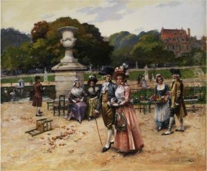 Galante Gesellschaft Im Schlosspark by Henri Victor Lesur