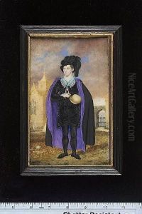 Mr. W.h. Simpson Of The Theatre Royal, Bristol, In The Character Of Hamlet, Standing Full Length, Wearing Elizabethan Style Costume, With The Order Of The White Elephant Suspended From A Ribbon Around His Neck, Holding A Skull, Architectural Background