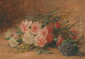 Stilleben Mit Nelken Und Mimosen by Louis Letsch