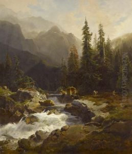 Wildbach by August Wilhelm Leu