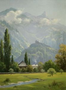 Romantische Gebirgslandschaft by Otto Friedrich Leu