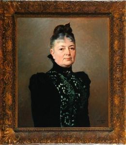 Portrait Of Rosina Hornborg, Born Salingre. Signed. Dated 1900 by Adelaide Leuhusen