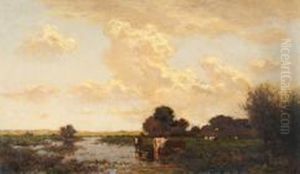 Landschaft Mit Kuhen by Johannes Karel Leurs
