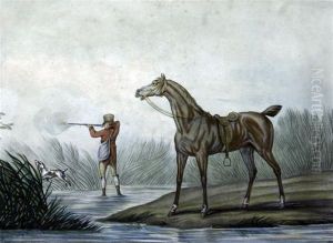 Equestrian Studies And A Set Of 4 Similar Lithographs. by Charles Fr. Gabriel Levachez
