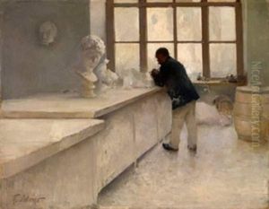 Sculptor At Work by Petr Alekseevich Levchenko
