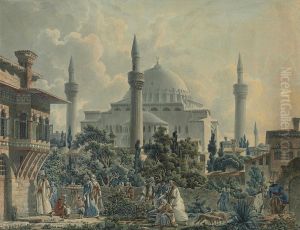 Sainte Sophie, Constantinople by Charles Stanislas Leveille