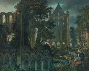 Dessinateurs Dans Des Ruines Gothiques Dessinateurs Dans Des Ruines Gothiques