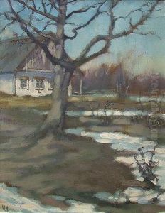 Cottage And Woodland Inwinter by Vassilij Levi