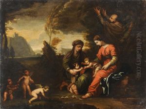 The Holy Family With St. Anne And John The Baptist by Renaud Levieux
