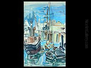 Fischerboote Im Hafen Von Marseille by Julo Levin