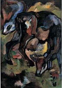 Deux Vaches Dans Un Paysage Deux Vaches Dans Un Paysage