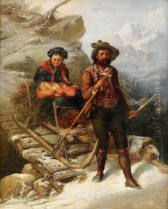 Par Med Slade I Bergspass by Phoebus Levin