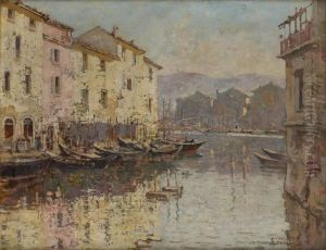 Port Mediterraneen by Sophus Theobald Levinsen