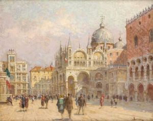 Vue De Venise Animee by Sophus Theobald Levinsen
