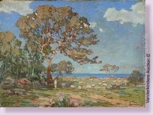 Berger Et Son Troupeau Au Bord De La Mer En Afrique Dunord by Sophus Theobald Levinsen