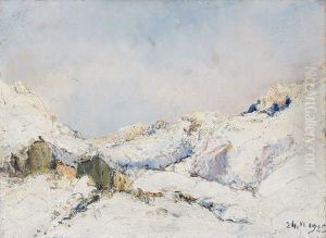 Baite Sotto La Neve by Giuseppe Augusto Levis