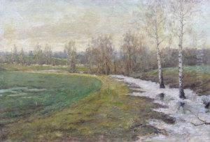 A Winter Woodland Landscape by Isaak Ilyich Levitan