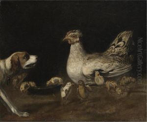 Una Chioccia Con I Pulcini E Un Cane by Nicola Levoli