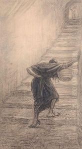 Mendiante Dans Les Escaliers by Alphonse Levy