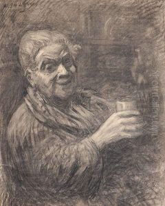 Femme Au Verre, Scene De La Vie Juive Algerienne by Alphonse Levy