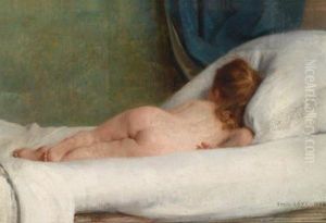 Liegender Madchenakt by Emile Levy