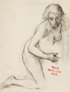Etude De Nu A Genoux by Henri Leopold Levy