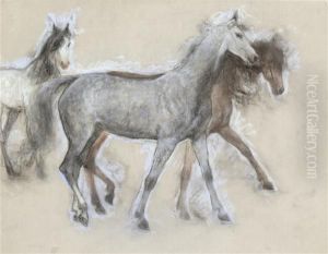 Etude De Chevaux by Lucien Levy-Dhurmer