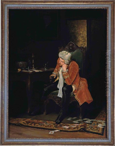 A Gentleman Seated At A Card Table - view 1
