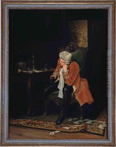 A Gentleman Seated At A Card Table by Stephen Lewin