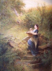 Waiting
Children On A Country Path by Charles James Lewis