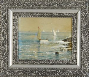 Sailing Off The Coast by Edmund Darch Lewis