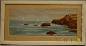 Sailboats Along Rocky Coast by Edmund Darch Lewis
