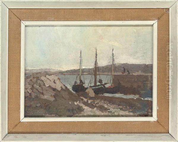 Boats Moored In The Harbour, Connemara - view 1