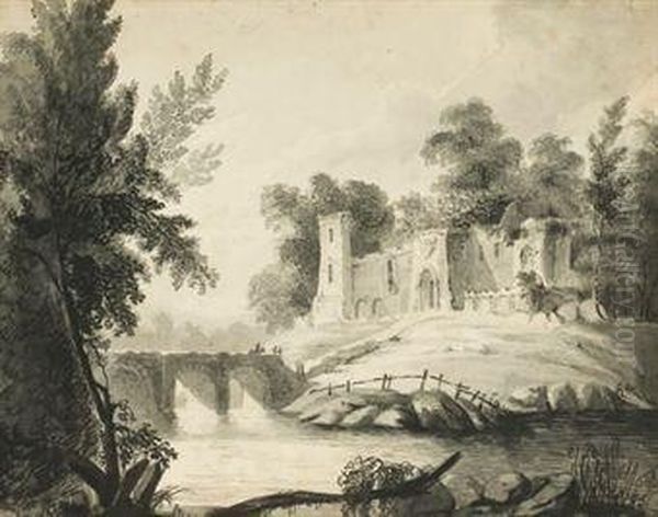 Chateau Dans La Campagne Anglaise En Bord De Riviere - view 1