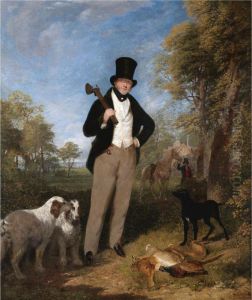 A Gentleman With Shooting Dogs And The Day's Bag by George Robert Lewis