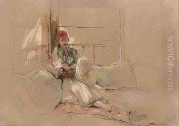 A Corfiote Warrior Reclining Among Cushions - view 1