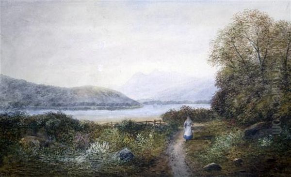 Landscape With Woman Beside A Loch - view 1