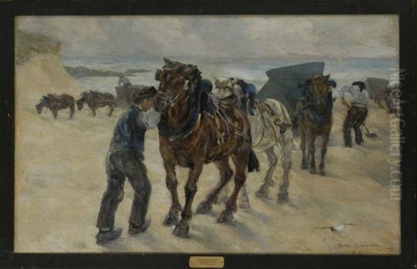 Le Pouldu Horses And Cars - view 1