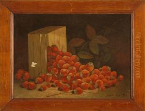 Still Life With Strawberries Spilling From A Basket by James Lewy
